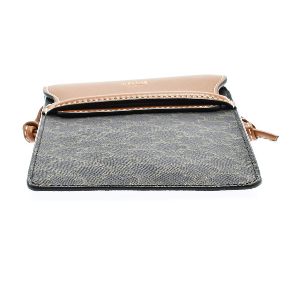 Celine Phone Pouch Triomphe Canvas Lambskin Tan - Picture 4 of 12